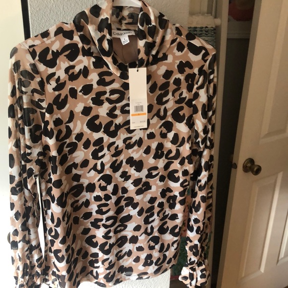 Calvin Klein Tops - Calvin Klein Leopard Top Small NWT